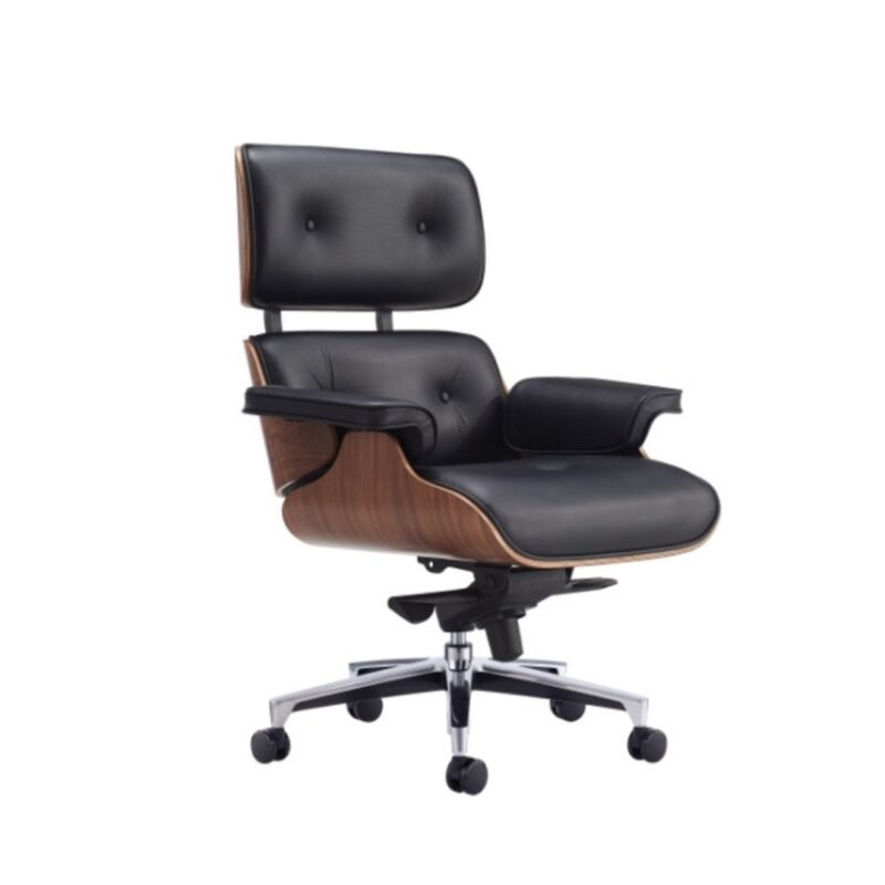 fauteuil de bureau design en cuir veritable