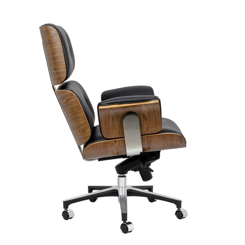 fauteuil de bureau en cuir veritable noir deveci design