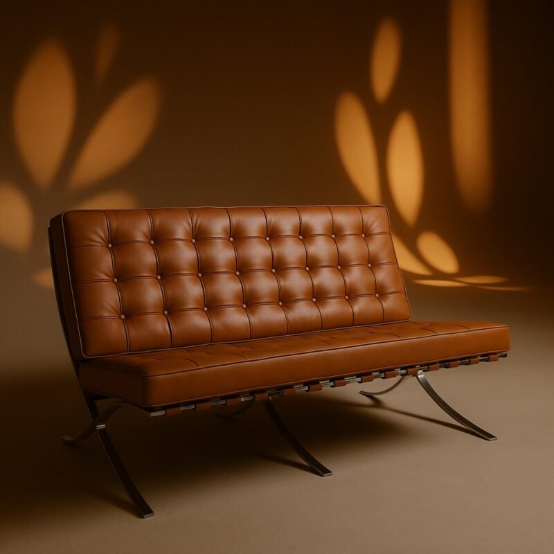 fauteuil cuir moderne 2 places marron