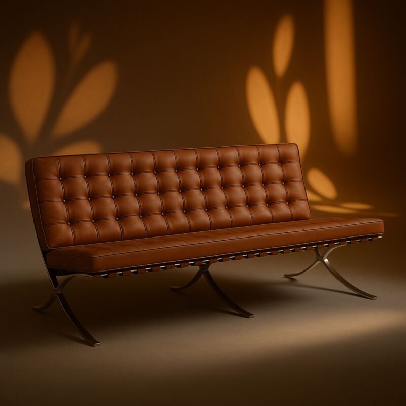 fauteuil cuir moderne 3 places marron