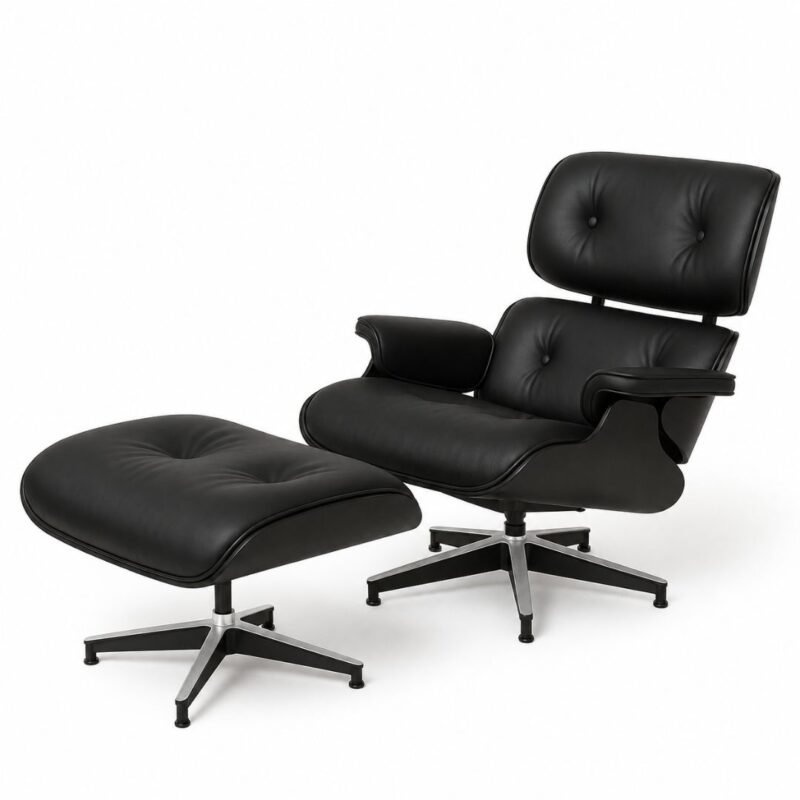 fauteuil relax avec repose pied noir
