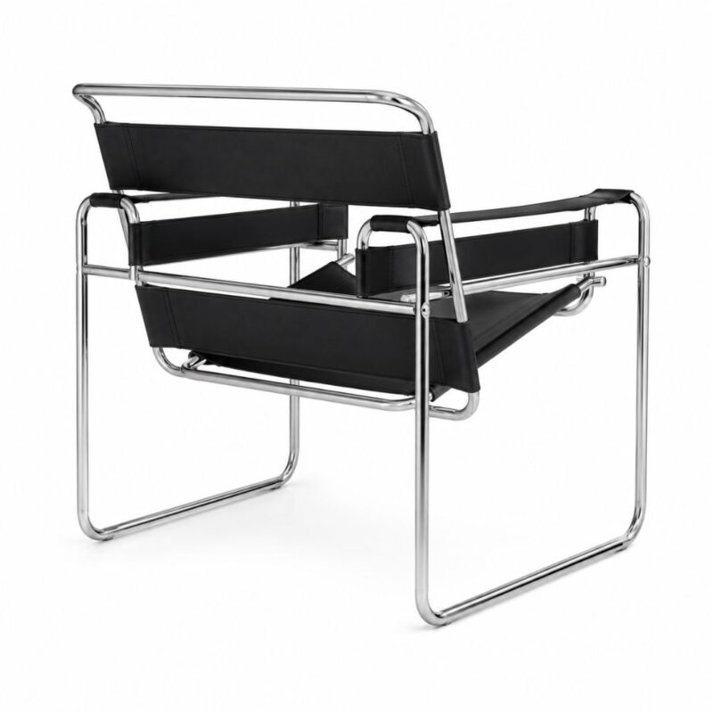 fauteuil bureau cuir veritable acier chrome