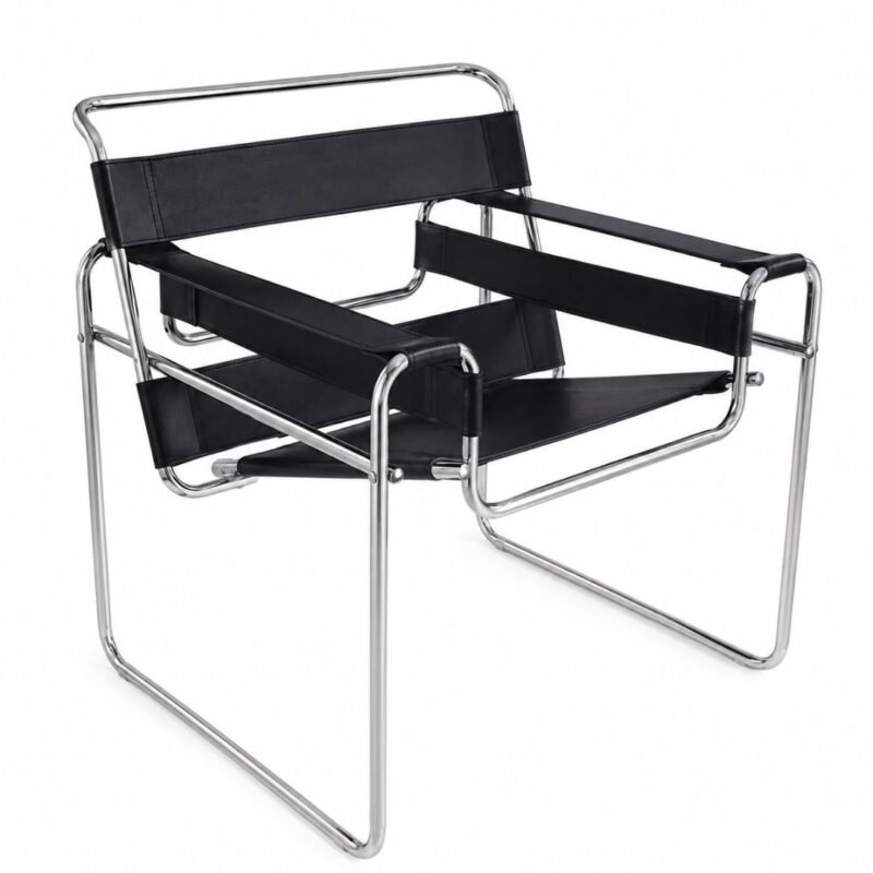 fauteuil design cuir sellier noir leggeri