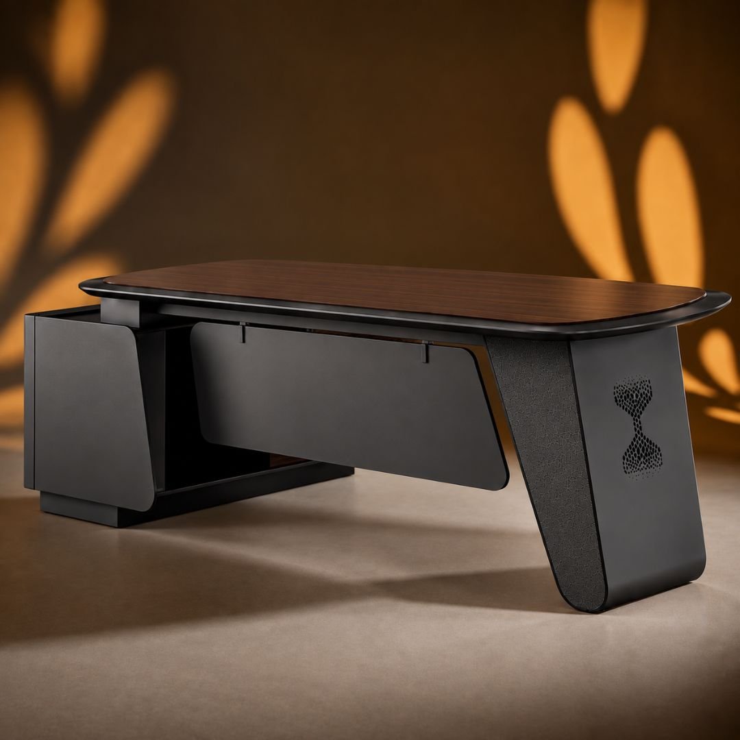 bureau direction design lazzaro marron anthracite