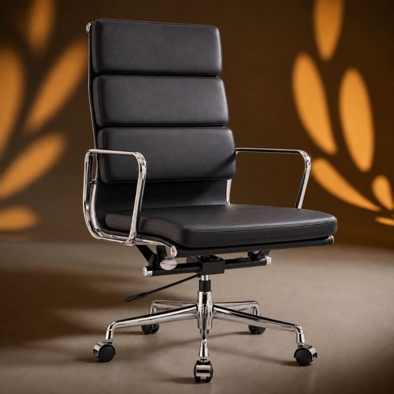 fauteuil bureau design cuir noir